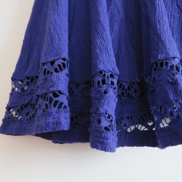 FREE PEOPLE To The Point Lace Crochet Swing Dress Violet Purple Boho Festival XS - Picture 10 of 14
